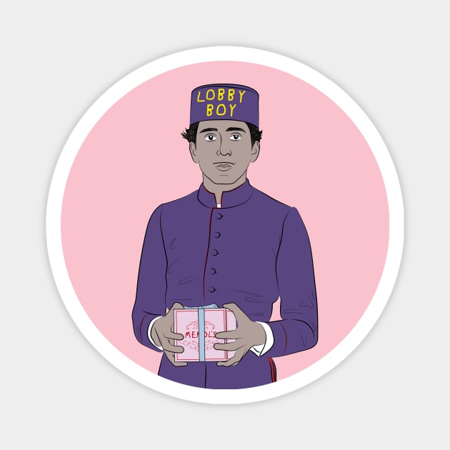 Lobby boy color - Wes Anderson Magnet by mujeresponja